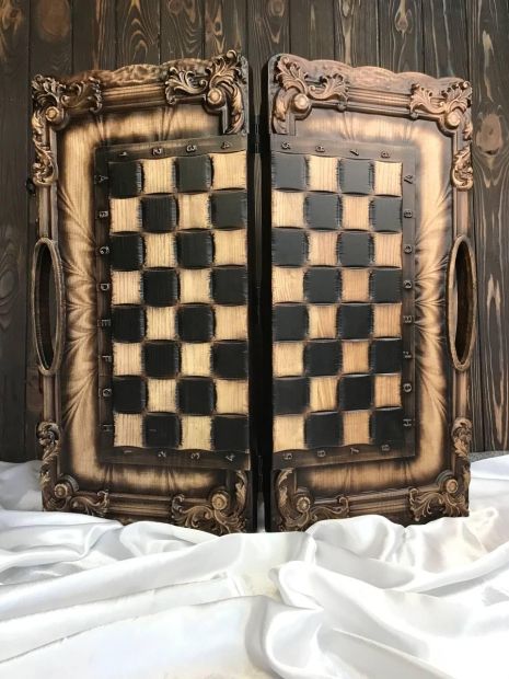 Шахматы деревянные с индивидуальным исполнением,, 60×30×9см, арт.191136
