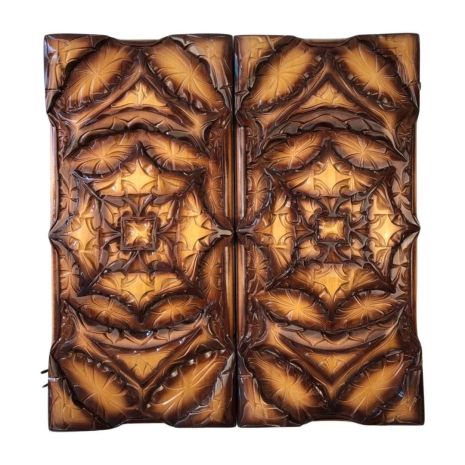 Нарди дерев'яні з різьбленням під склом: дивовижний подарунок, 50×23×10 см, арт.192351
