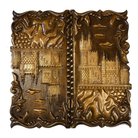 Нарди дерев'яні, оформлені ручним різьбленням "Замок", 64×32см, арт.195048
