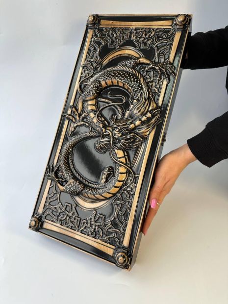 Нарды деревянные "Величие дракона": подарок для ценителей эксклюзивных игр, 50×23 см, арт.193002