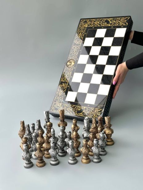 Шахматы из акрилового камня, 55×28×9см, арт.190642, Египет, подарок для партнера