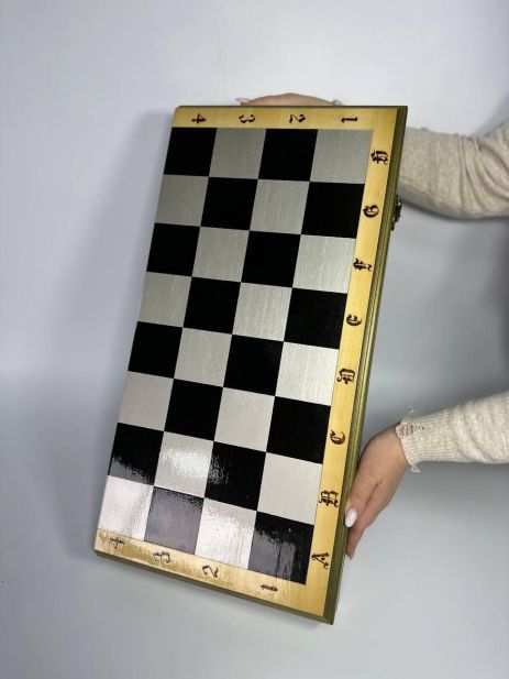 Шахматы, нарды деревянные, ручной работы, эксклюзивный подарок, 60×30 см, арт.191001