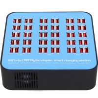 Мультизарядний пристрій на 60 USB портів Addap WLX-860, док-станція, 300W, blue