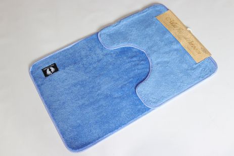 Набір килимків для ванної кімнати 80*50 см+ 40*50 см Monfino Блакитний