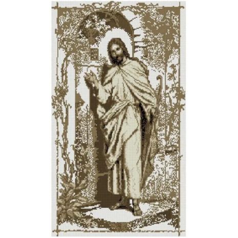 Алмазная мозаика Икона Иисус стучится в дверь сепия 40х70 см ColorArt SS811