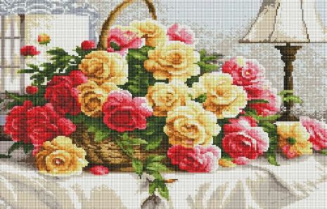 Алмазная мозаика Розы в корзине 40х70 см ColorArt SS814