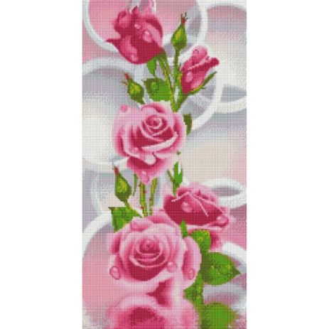 Алмазна мозаїка Рожеві троянди панно 30х60 см ColorArt TS1300
