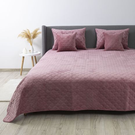 Покривало ТЕП "VELOUR" 150*210 см. Mesa Rose/круглий ромб