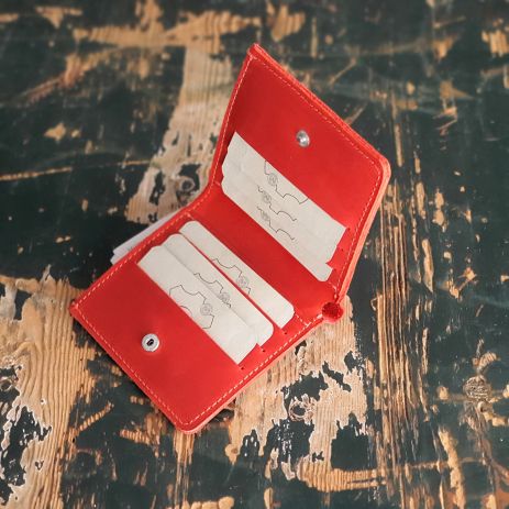 Кожаный кошелек портмоне GS красный
