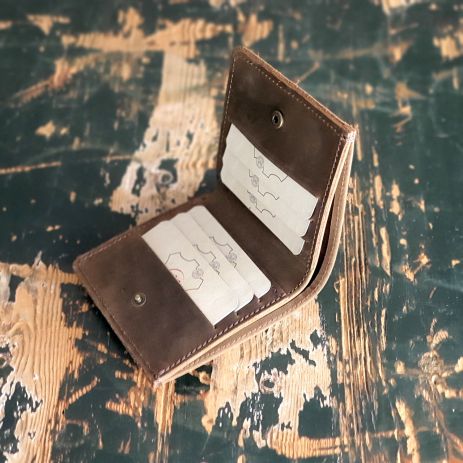 Шкіряний гаманець портмоне GS оливковий