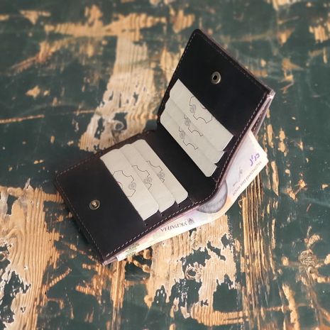 Шкіряний гаманець портмоне GS коричневий