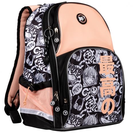 Рюкзак школьный полукаркасный YesAnime S-100 одно отделение, два фронтальных кармана, боковые карманы размер: 37 х 30 х 14 см