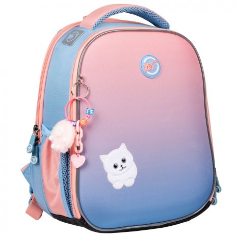 Шкільний рюкзак YES, каркасний, 2 відділення, 2 бічні кармани, розмір: 35*28*15см, Kitten H-100