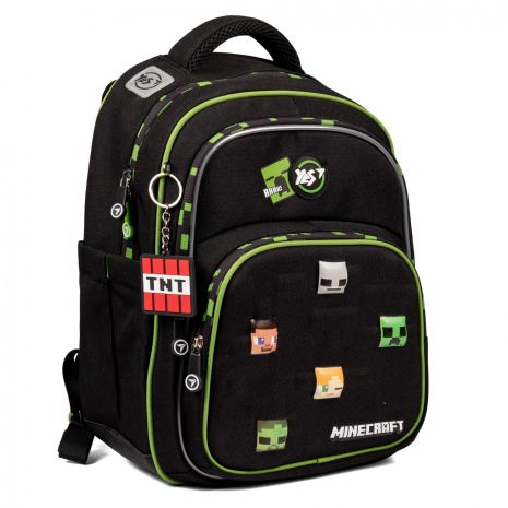 Рюкзак шкільний напівкаркасний Yes Minecraft S-91 два відділення фронтальний карман бічні кишені розмір 38*29*13см чорний