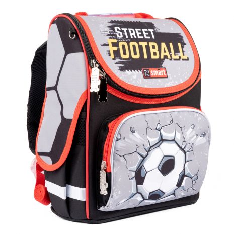 Рюкзак школьный каркасный Smart PG-11 Football одно отделение, фронтальный карман, боковые карманы размер 35 x 26 x 13см