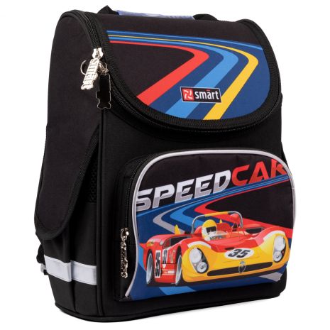 Рюкзак школьный каркасный Smart PG-11 CAR одно отделение, фронтальный карман, боковые карманы размер 35 x 26 x 13см