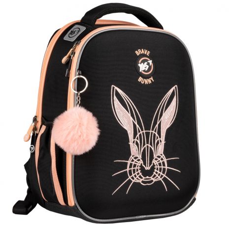 Школьный рюкзак YES Brave Bunny H-100, каркасный, два отделения, два боковых кармана, размер: 35*28*15см