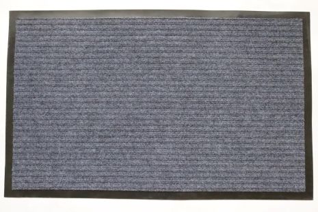 Придверный коврик 150 * 90 см грязезащитный на резиновой основе "Полоса" Серый