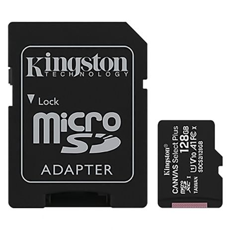 Карта памяти Kingston 128Gb, micro SD, Class 10, Canvas Select Plus