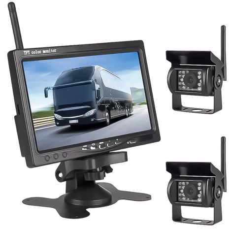 Беспроводные камеры заднего вида с монитором Podofo K0082, парковочный комплекс для грузовых авто с 2-мя камерами