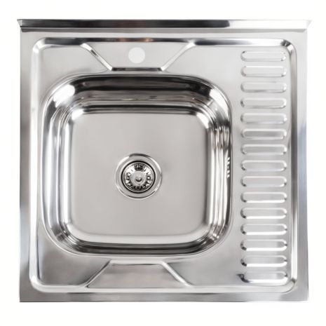 Кухонна мийка з нержавіючої сталі Platinum ПОЛІРУВАННЯ 6060 L (0,7/160 мм)