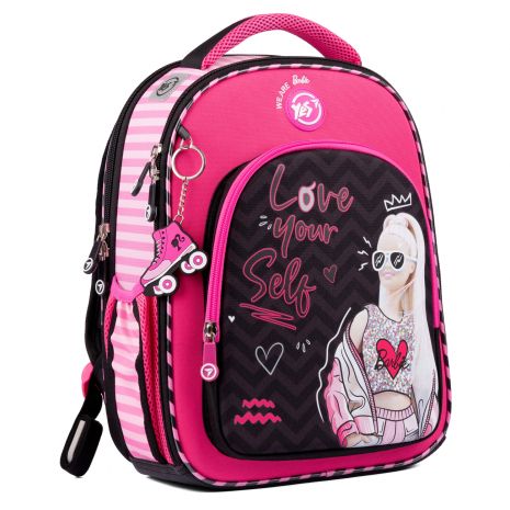 Рюкзак школьный полукаркасныйYES S-94 Barbie, два отделения, фронтальный карман, боковые карманы размер 38 х 28 х 14 см