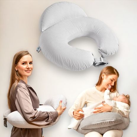 Подушка для кормления Диванчик Sei Design 60х70х16 см хлопок антиаллергенное волокно полоска серая (8-35409*001)