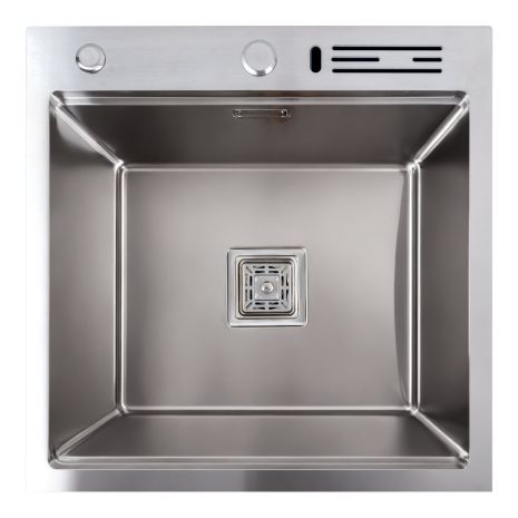 Кухонна мийка 50*50 нержавіюча сталь Platinum Handmade з підставкою для ножів