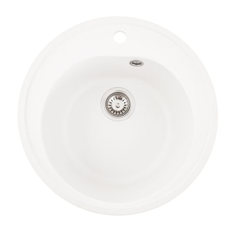 Гранітна мийка для кухні Platinum 510 LUNA матова Біла