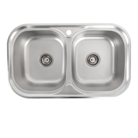 Кухонна мийка із нержавіючої сталі закруглена Platinum САТИН 7848D (0,8/180 мм)