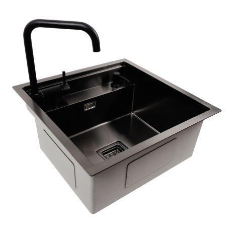 Кухонна мийка прихована чорна Platinum TZ 50*50