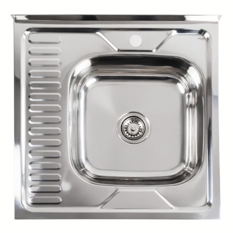 Кухонна мийка з нержавіючої сталі Platinum ПОЛІРУВАННЯ 6060 R (0,7/160 мм)