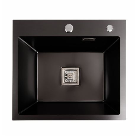 Миття Platinum Handmade PVD HSBB 50*45 чорне (квадратний сифон 3,0/1,0)