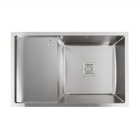 Кухонна мийка нержавіюча Platinum Handmade 78х50 R (один отвір, квадратний сифон, 3,0/1,0 мм)