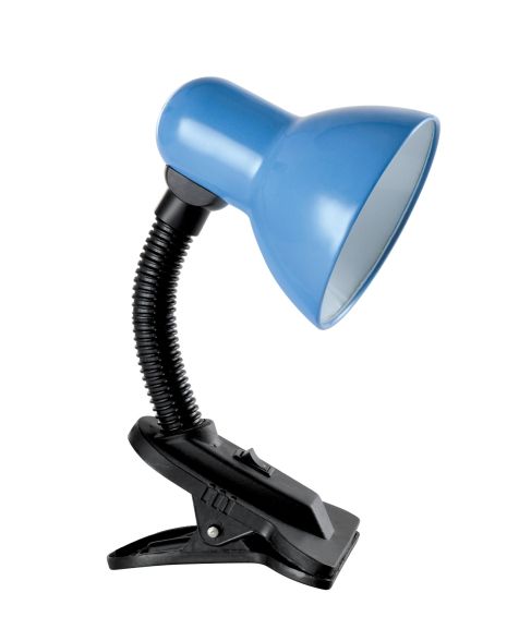 Лампа настільна Sirius TY 1108B на одну лампочку з прищіпкою (блакитна)
