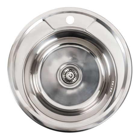 Кухонна мийка з нержавіючої сталі Platinum ПОЛІРУВАННЯ 490 (0,8/180 мм)