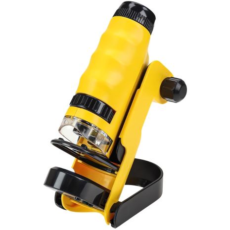 Дитячий мікроскоп для дитини зі 120х збільшенням OEM 2120-A3 з тримачем для смартфона, Жовтий