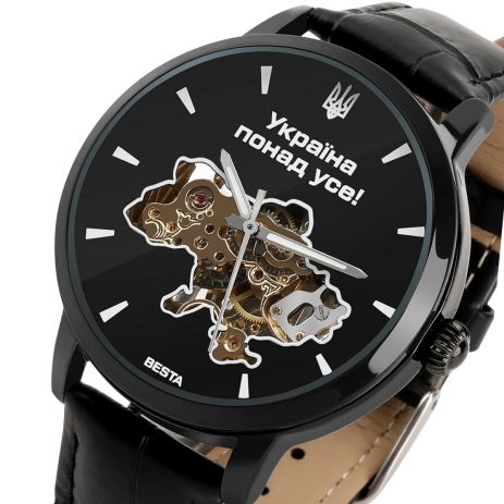 Чоловічий годинник Besta Skeleton UA ​​Black 1594