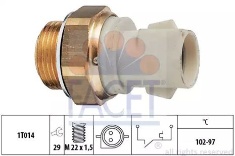 Датчик увімкнення вентилятора Ford Escort/Fiesta/Focus/Orion/Scorpio/Sierra 1.1-3.0 82-04, FACET (75137)