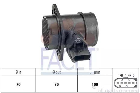 Расходомер воздуха (5 конт.) SKODA SUPERB/VW PASSAT 1.8 00-08, FACET (101212)