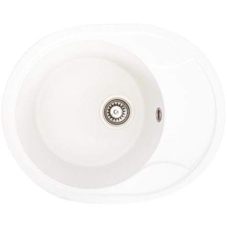 Гранітна мийка для кухні Platinum 5847 ONYX матова (біла)