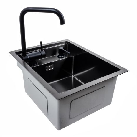 Кухонна мийка прихована чорна Platinum TZ 40*50