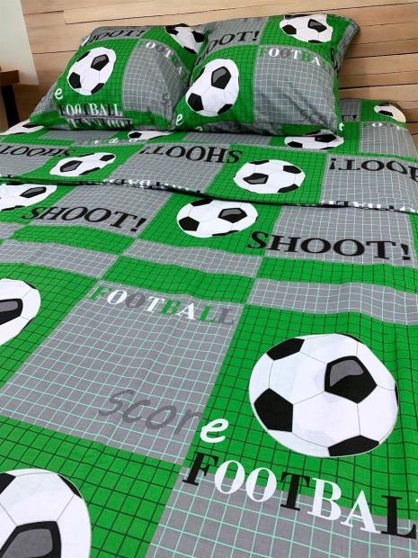 Постільна білизна Футбол зелений півтораспальний, 150 х 215 см