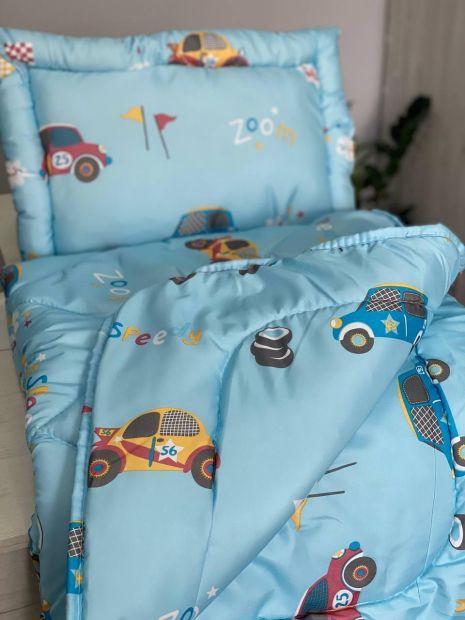 Дитяче одеяло+подушка голуба