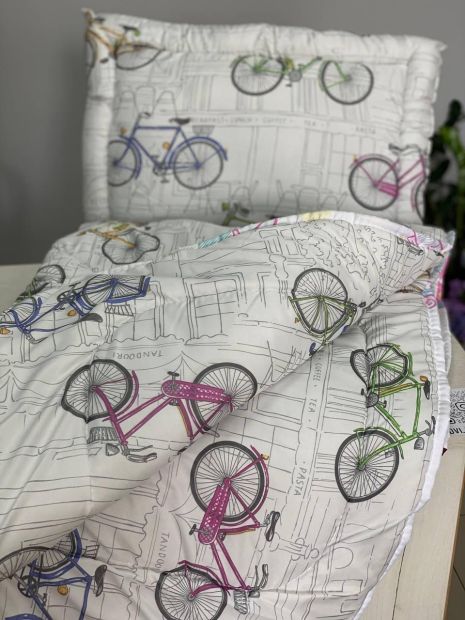 Дитяча ковдра+подушка велосипед
