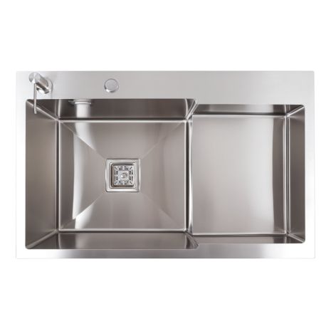 Кухонна мийка 78*50С L нержавіюча сталь Platinum Handmade (поглиблена полиця, 3.0/1.0 мм)