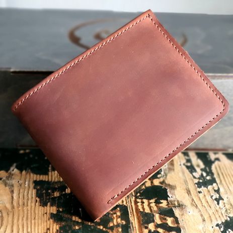 Стильный мужской кожаный кошелек GS 9*12 см коньячный рыжий