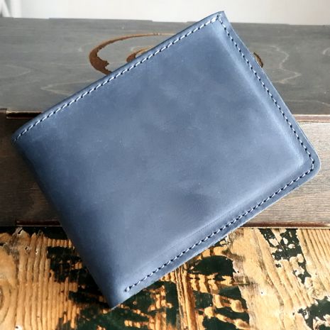 Стильный женский кожаный кошелек GS 9*12 см синий