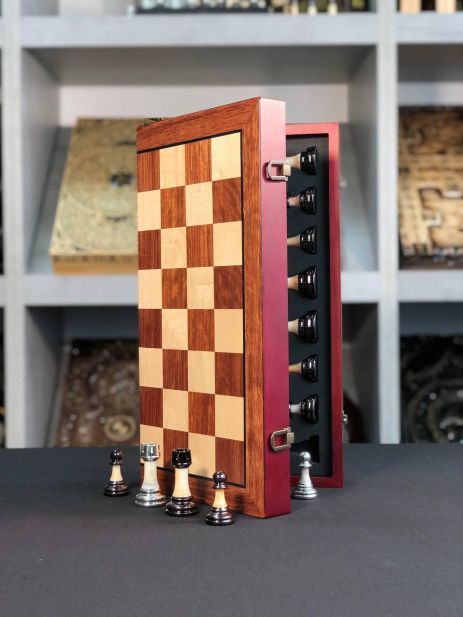 Шахи дерев'яні з акриловими фігурами, чудовий подарунок, 44,5×22 см, арт 198005