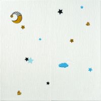 Панель стеновая 3D 700*700*4mm звезды и луна белом фоне (D) SW-00001970